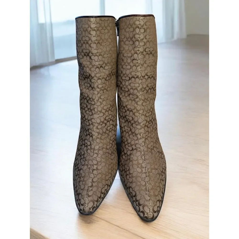 Vintage Coach P358 Jeri Small Logo Calf Boot Size 9 ½ B
